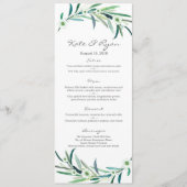 Eucalyptus tuin bruiloft Menu Kaart (Voorkant)