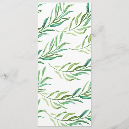 Eucalyptus tuin bruiloft Menu Kaart (Achterkant)