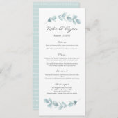 Eucalyptus tuin bruiloft Menu Kaart (Voorkant / Achterkant)