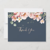 Eucalyptus Tuin Roos Bloem Plat Huwelijk Bedankkaart (Voorkant)