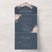 Eucalyptus Tuin Roos Bloemen Huwelijk All In One Uitnodiging (Binnen)