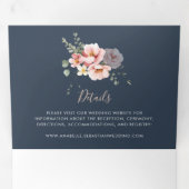 Eucalyptus Tuin Roos Bloemen Huwelijk Drieluik Uitnodiging (Binnenzijde eerst)