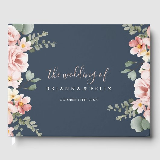 Eucalyptus Tuin Roos Bloemen Huwelijk Gastenboek (Voorkant)