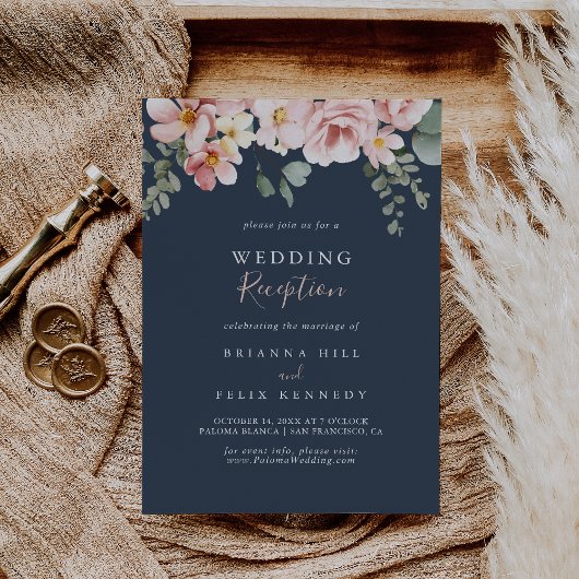 Eucalyptus Tuin Roos Bloemen Huwelijksreceptie Kaart