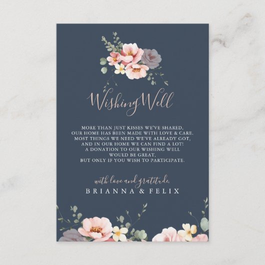 Eucalyptus Tuin Roos Bloemen Trouwen Wishing Well Informatiekaartje (Voorkant)