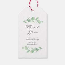 Eucalyptus tuin waterverf bruiloft gunst labels cadeaulabel