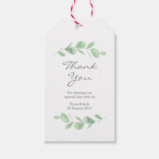 Eucalyptus tuin waterverf bruiloft gunst labels cadeaulabel (Voorkant)