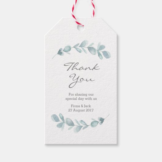 Eucalyptus tuin waterverf bruiloft gunst labels cadeaulabel (Voorkant)