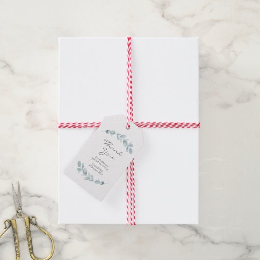 Eucalyptus tuin waterverf bruiloft gunst labels cadeaulabel (Met Touw)