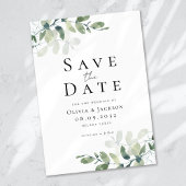 Eucalyptus typografie bruiloft save the date