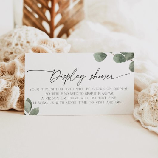 Eucalyptus Uitgepakte Bruiloftscadeaus Bruidsfeest Informatiekaartje