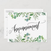 Eucalyptus Uitgestelde aankondiging huwelijk Briefkaart (Voorkant / Achterkant)