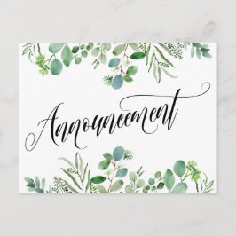 Eucalyptus Uitgestelde aankondiging huwelijk Briefkaart