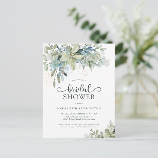 Eucalyptus Uitnodiging van de Bridal van het Manu (Staand voorkant)