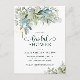 Eucalyptus  Uitnodiging van de Bridal van het Manu Briefkaart
