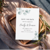 Eucalyptus uniek moderne elegante minimalistische save the date