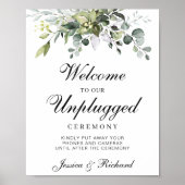 Eucalyptus Unplugged Weduwschap Welkomstteken Post Poster (Voorkant)