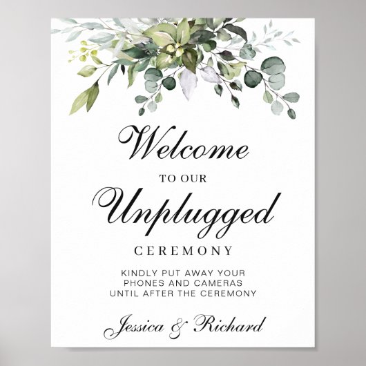 Eucalyptus Unplugged Weduwschap Welkomstteken Post Poster (Voorkant)