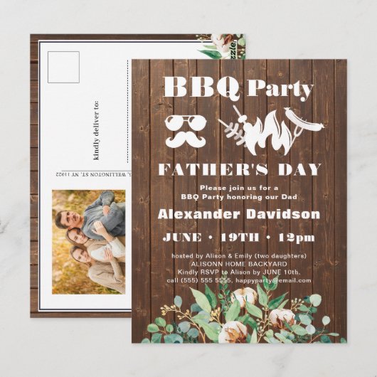 Eucalyptus Vaderdag Foto BBQ Briefkaart (Voorkant / Achterkant)