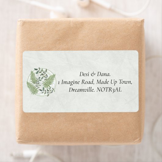 Eucalyptus & varenringen retouradreslabels etiket (Insitu)