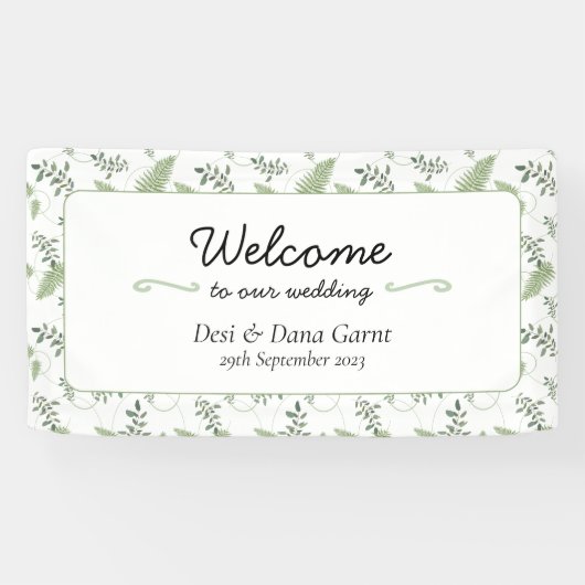 Eucalyptus & varenringen welkomstbanner spandoek (Horizontaal)