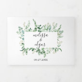 Eucalyptus vegetatie | Green Leaf bruiloft Drieluik Uitnodiging (Cover)