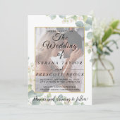 Eucalyptus Vellum Overlay Weddenschap Kaart (Staand voorkant)