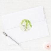 EUCALYPTUS VERLAAGT WATERVERF FOLIAGE MONOGRAM RONDE STICKER (Envelop)