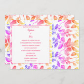 Eucalyptus verlaat Abstracte kunst Roze Modern Wed Kaart (Voorkant / Achterkant)