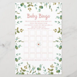 Eucalyptus verlaat Baby shower Baby Bingo