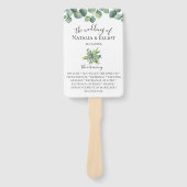 Eucalyptus verlaat bruiloft programma handwaaier (Voorkant)