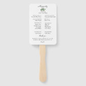 Eucalyptus verlaat bruiloft programma handwaaier (Achterkant)