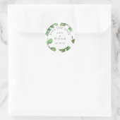 Eucalyptus verlaat bruiloft Save the Date Favor Ronde Sticker (Tas)