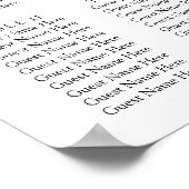 Eucalyptus verlaat bruiloft zitplaatsen grafiek poster (Hoek)