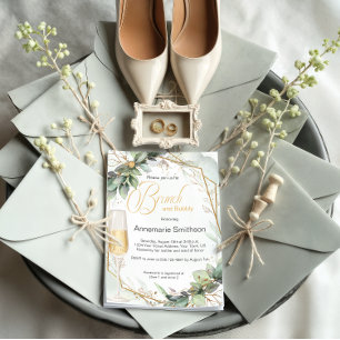 Eucalyptus verlaat brunch en bubbel kaart