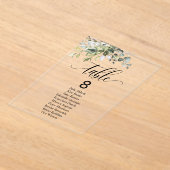 Eucalyptus verlaat de bruiloftstafel van de evenem acryl uitnodigingen (Laagn)