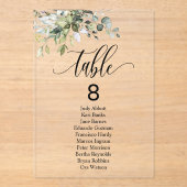 Eucalyptus verlaat de bruiloftstafel van de evenem acryl uitnodigingen (Voorkant)