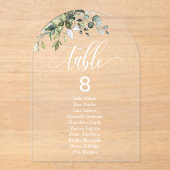 Eucalyptus verlaat de tafel van de trouwboog acryl uitnodigingen (Voorkant)