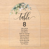 Eucalyptus verlaat de Trouwtafel van de Boog Acryl Uitnodigingen (Voorkant)