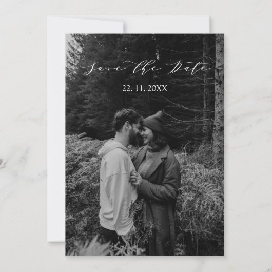 Eucalyptus verlaat foto's Weduwschap sparen de Dat Save The Date (Achterkant)