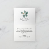 Eucalyptus verlaat geometrische bruiloft bedankkaart (Binnen)