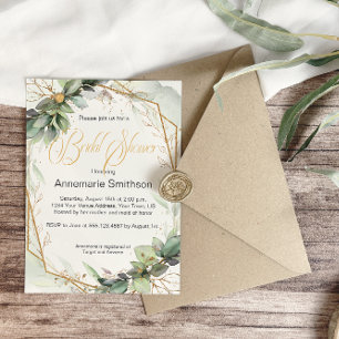 Eucalyptus verlaat Golden Greenery-Vrijgezellenfee Kaart