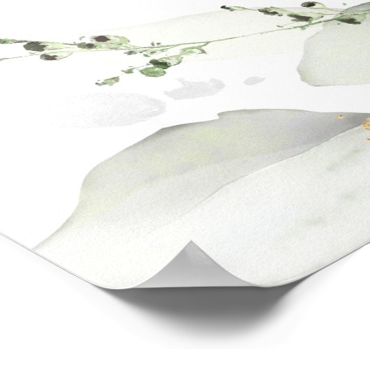 Eucalyptus verlaat gouden bruiloft welkomstbord poster (Hoek)