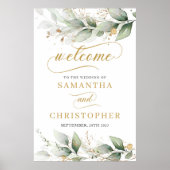 Eucalyptus verlaat gouden bruiloft welkomstbord poster (Voorkant)