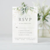 Eucalyptus verlaat gouden maaltijdopties Bindje RSVP Kaartje (Staand voorkant)