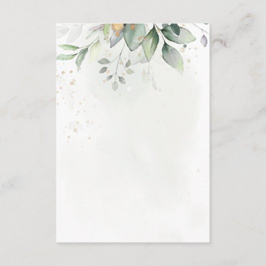 Eucalyptus verlaat gouden maaltijdopties Bindje RSVP Kaartje (Achterkant)