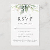 Eucalyptus verlaat gouden maaltijdopties Bindje RSVP Kaartje (Voorkant)