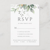 Eucalyptus verlaat gouden maaltijdopties Bindje RSVP Kaartje (Voorkant)