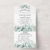Eucalyptus verlaat Greenery Rustic RSVP Wedding All In One Uitnodiging (Binnen)