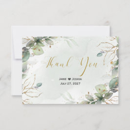 Eucalyptus verlaat Greenery Wedding Bedankkaart